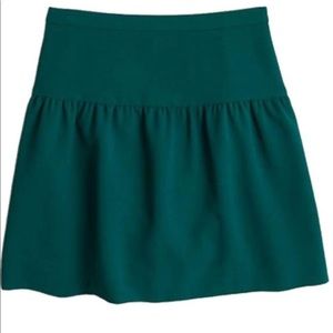 J CREW Crepe Flounce Skirt Career Drop Waist